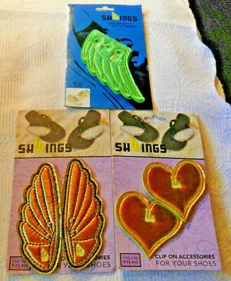 Shwings Accessories For Your Shoes Green Tie Gold Clip Wings & Hearts Sandals  • $14.99