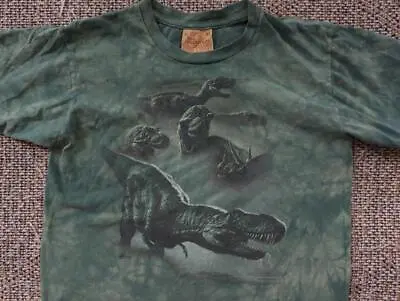 Vintage 1990s The Mountain T-REX Dinosaur XS Tee Shirt TIE DYE Cotton USA Mexico • $12.95