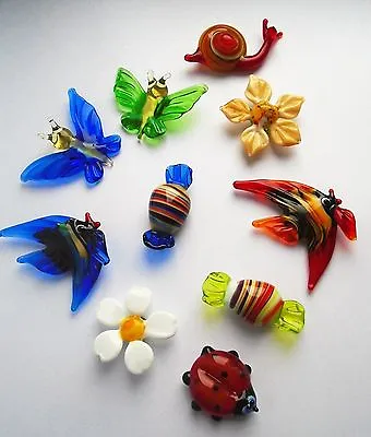 Handmade Art Glass  Glass Figurines Fridge Magnets Animals • $6