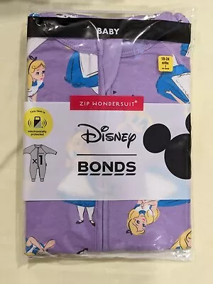 Bonds Wondersuit - Alice In Wonderland - Size 18-24m (2) Purple Lilac Zippy • $17.99