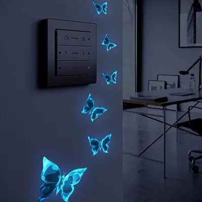 £5.49 • Buy Luminous Butterfly Wall Sticker Glow In The Dark Butterfly Wall Art Decals Decor