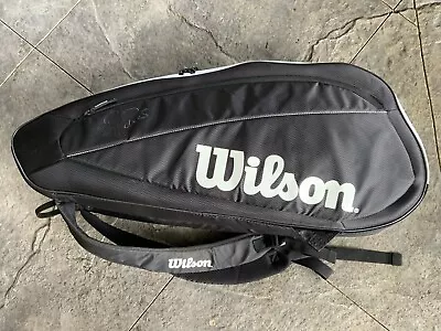 Wilson Roger Federer Team 6 Pack Rackets Black Tennis Bag • $69