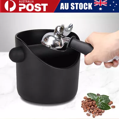 Coffee Waste Container Grinds Knock Box Tamper Tube Bin Black Bucket OZ • $12.59