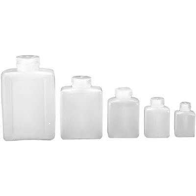 Nalgene HDPE Plastic Wide Mouth Rectangular Storage Bottle - Clear • $8.25