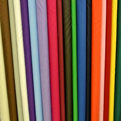 £1.99 • Buy Premium Cotton Fabric Sheeting 240 Cms WIDE WIDTH Plain Solid Colours Bed Lining