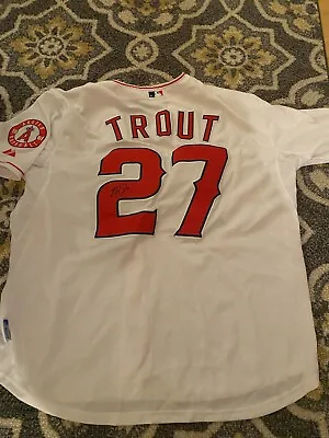 Los Angeles Angels Mike Trout Signed Autograph White Majestic Size 54 Jersey • $389.99
