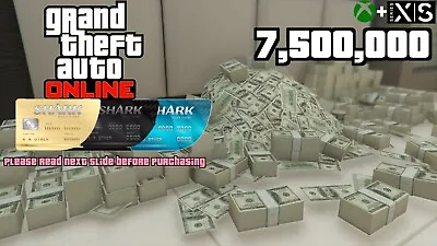 GTA 5 V ONLINE SHARK CASH CARD (Xbox) $7500000 GTA MONEY *Read Slide 2* • £13.99