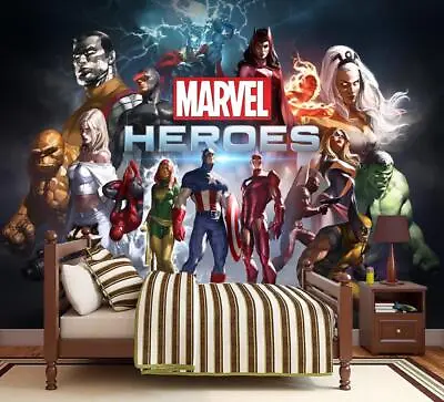 Marvel Super Heroes Photo Wallpaper Woven Self-Adhesive Wall Mural Art M125 • $27.29