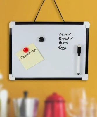 £2.99 • Buy Whiteboard Dry Wipe Magnetic Mini Office Notice Memo White Board Pen & Eraser A4