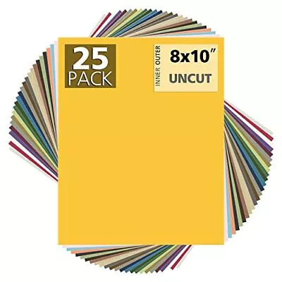 Pack Of 25 Uncut Mat Boards Assorted Colors Full Sheet For DIY Frames Crafts • $23.59