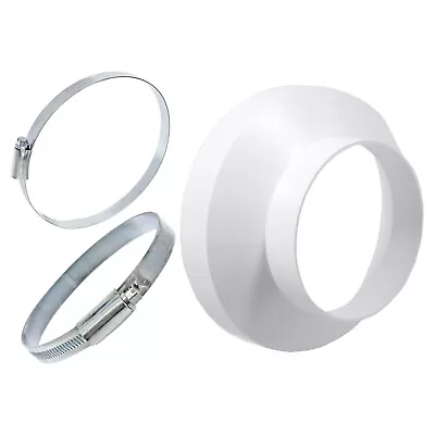 £11.55 • Buy Vent Hose Reducer Adaptor 4  100mm / 6  152mm Tumble Dryer Connector + Clips X 2