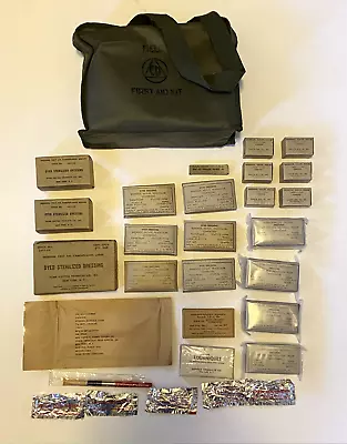Vintage Civil Defense Field First Aid Kit Bag W/ Content  Cold War Era • $89