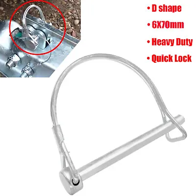 $6.28 • Buy Car Boat Bicycle D Shape Trailer Coupler Safety Latch Pin Lock Clip Towing Hitch