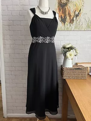 Ladies Jacques Vert Black Evening Dress Size 10 • £2.99