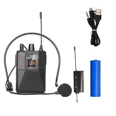 £23.95 • Buy Uhf Wireless Headset Microphone With Transmitter Receiver Led Digital Display