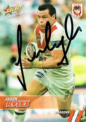 $9.50 • Buy Jason Ryles Signed 2008 Select Nrl Champions Card