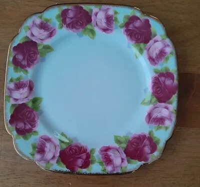 Vintage Royal Albert Old English Rose Bone China 7. 75  Square  Plate England • $14.95