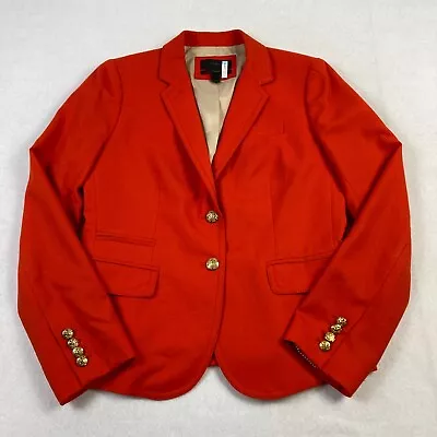 J.Crew Schoolboy Blazer Women's 6 Orange Wool Gold Button Long Sleeve Sport Coat • $49.99