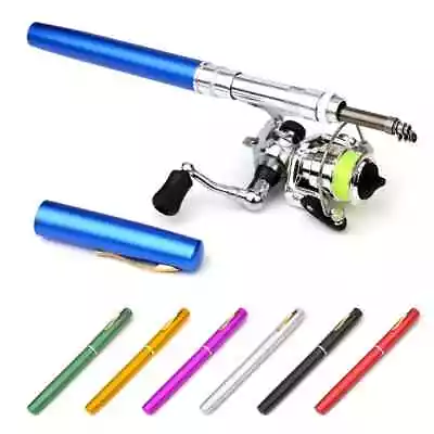 1m/1.4m/1.6m Pocket Collapsible Fishing Rod Reel Combo Mini Pen Fishing Pole • $26.99