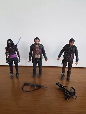 Amc The Walking Dead Limited Edition Heroes 3 Pack Rick Michonne Daryl Figures  • £54.99