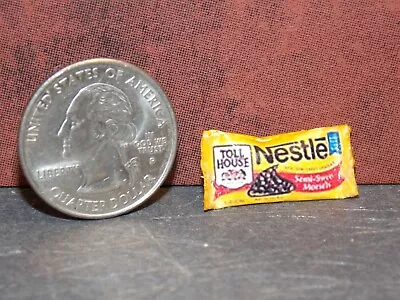 $3.99 • Buy Dollhouse Miniature Chocolate Chips Food Bag 1:12 Inch Scale B56 Dollys Gallery