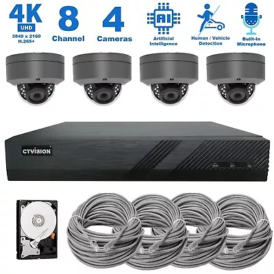 CTVISION 4K NVR 8MP Audio PoE IP Security CCTV Video Surveillance Camera System • $499.95
