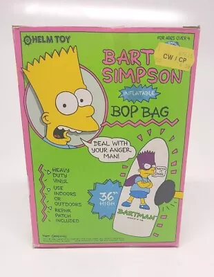 1990 BART SIMPSON BARTMAN INFLATABLE 36  BOP BAG Vintage Never Used • $55