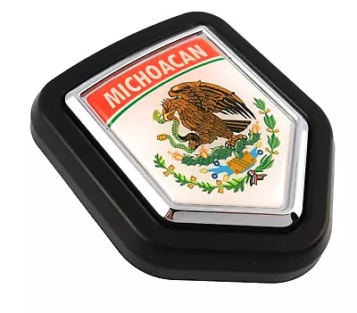 Michoacan Mexico Flag Car Truck Black Shield Grill Badge Grille Mount Emblem • $15.99