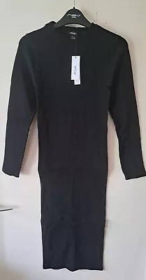 Nasty Gal Black Long Sleeve Dress Seamless Size M - New With Tags RRP £25 • £6.99