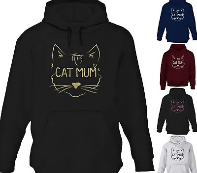 Cat Mum Hoodie Womens Crazy Lady Hoody Unisex Mom Mother Jumper Fur Baby Gift • £15.75