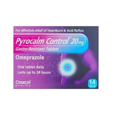 Pyrocalm Control 20mg Tablets - Heartburn Acid Reflux - 14 Tablets - UK PHARMACY • £9.45