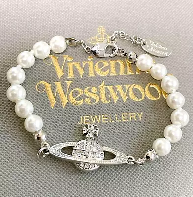 Vivienne Westwood Silver White Pearl Bracelet • $50