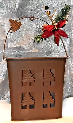 Metal Holiday Cards Holder With Hanging Handle Christmas Décor • $12