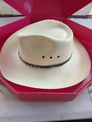 Men's Stetson White Stallion Straw Cowboy Western Hat Medium Case Not Included! • $25