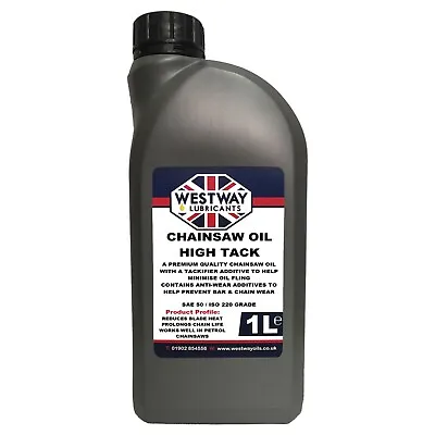 Chainsaw Bar & Chain Oil SAE 50 ISO 220 1 Litre • £9.49