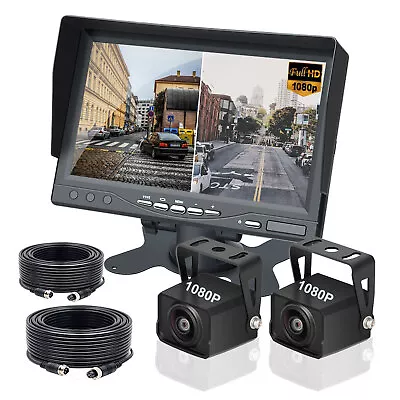 7  2ch Monitor DVR For Reverse Blind Area View Front + Rear 1080P Backup Camera • $85.79