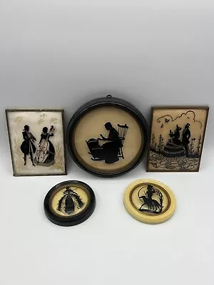VTG 1930s C A Richards Set Of  5 Colonial Cradle Moments Round Picture Frames • $49.95