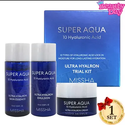 MISSHA Super Ultra Aqua Ultra Hyaluron 3 Items Miniature Kit K-Beauty Skin Care • $11.86