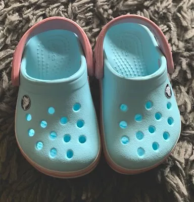 Crocs Girls Aqua Infant Pool Summer Beach Crocs Sandals Size C4 New Without Tags • £7.99