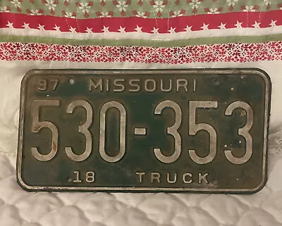 Missouri Preowned 97 Used License Plate 18000 Truck 530-353 • $10.95