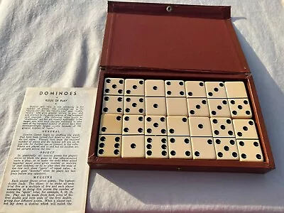 Vintage Bakelite Dominoes Royal Brand Games A&l Manufacturing Double 6 Set Of 28 • $25