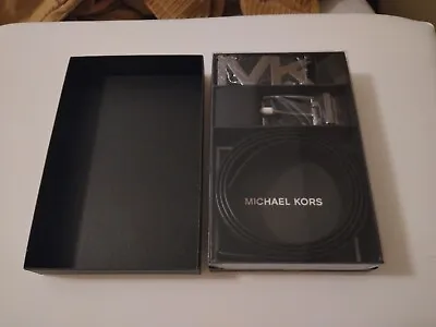 Michael Kors Men 4 In 1 Belt Set Logo PVC Leather  Black  • $75