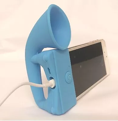 BLUE Portable Silicone Horn Amplifier Loud Speaker Desk Stand Apple IPhone 5 5S • £9.99