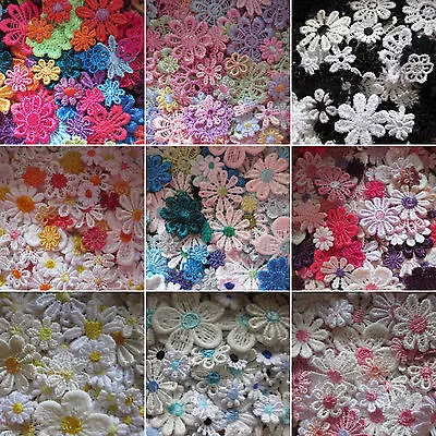 30/50/100 Packs 10-25 Mm Guipure Lace Daisy Motifs Sew On Flower Appliques • £3.30