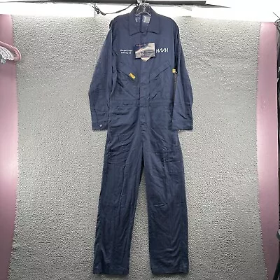 LAPCO Flame Resistant FR Coverall Mens 36 R Blue Long Sleeve Work Jumpsuit • $34.99