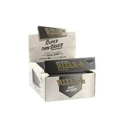 Full Box (50) Silver Rizla Kingsize Thin 50 Rolling Papers Slim King Size • £19.94