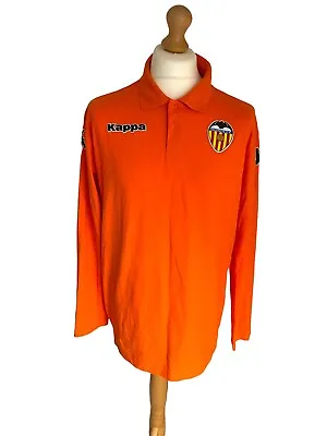 Valencia CF Kappa Long Sleeve Polo Shirt Size XXL Orange • £15