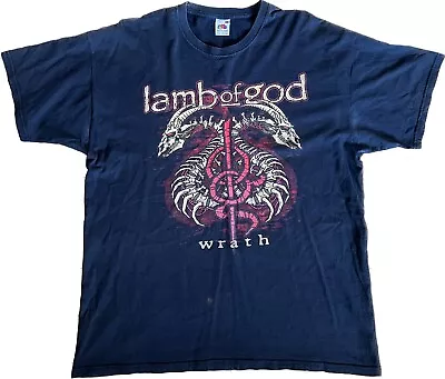 Lamb Of God Vintage Band T Shirt Metal Music Memorabilia Size XL Wrath Tour 2010 • £29.99