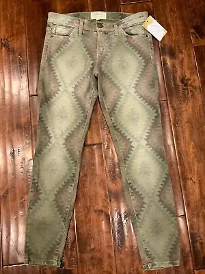 Current/Elliott Army Green Navajo Pattern  The Stiletto  Skinny Jean Size 26 • $36