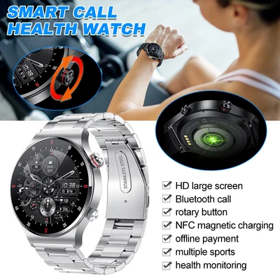 $46.99 • Buy Men Waterproof Smart Watch Heart Rate Monitor Fitness Tracker For Android IPhone